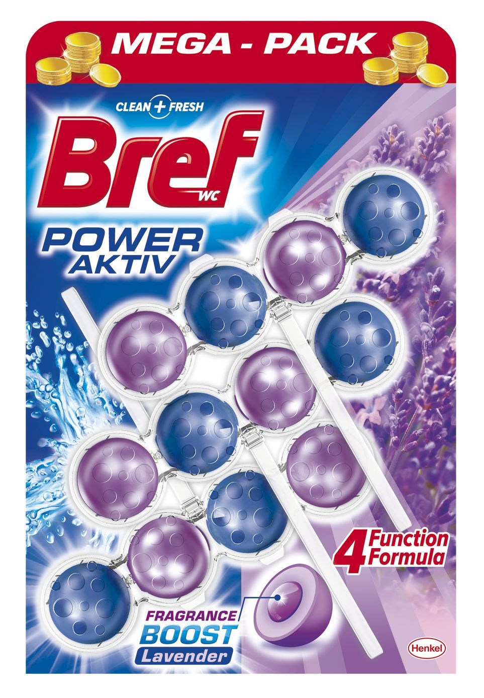 WC valiklis - gaiviklis BREF Lavender, 3 x 50 g-0