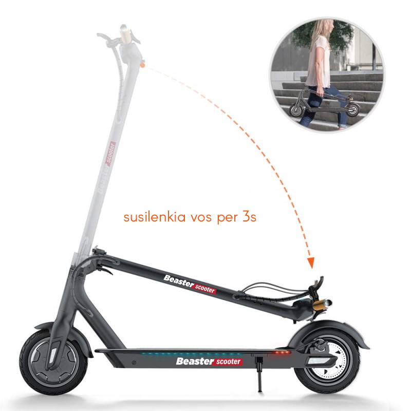 Elektrinis paspirtukas Beaster Scooter BS06BL 350 W, 36 V, 8 Ah, juodas - 4