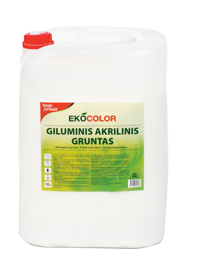 Giluminis akrilinis gruntas EKOCOLOR, 5 l-0