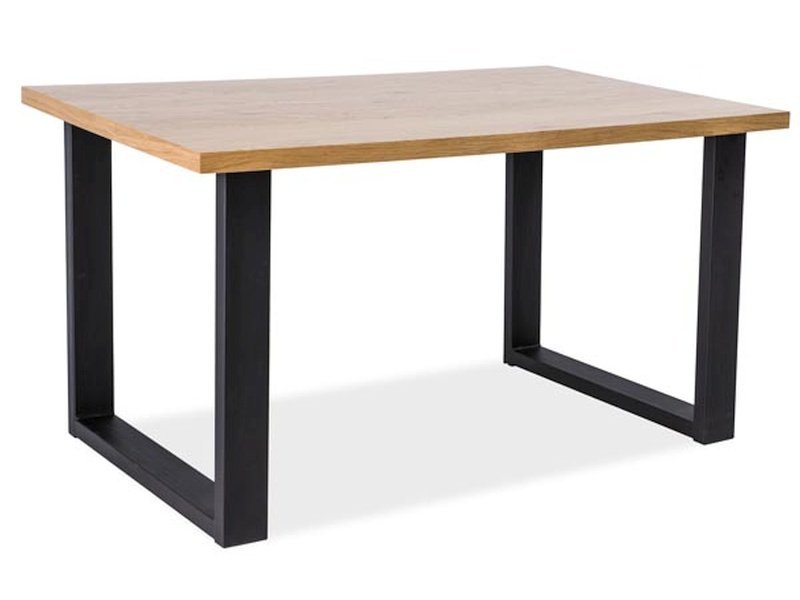 Valgomojo stalas UMBERTO, 150 x 90 cm, ąžuolo/juoda - 1