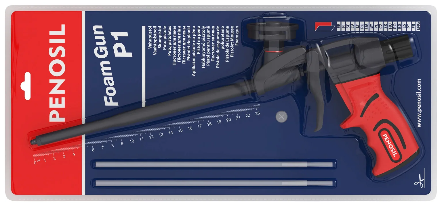 Montažinių putų pistoletas PENOSIL P1, 23 cm vamzdis, teflono danga - 2