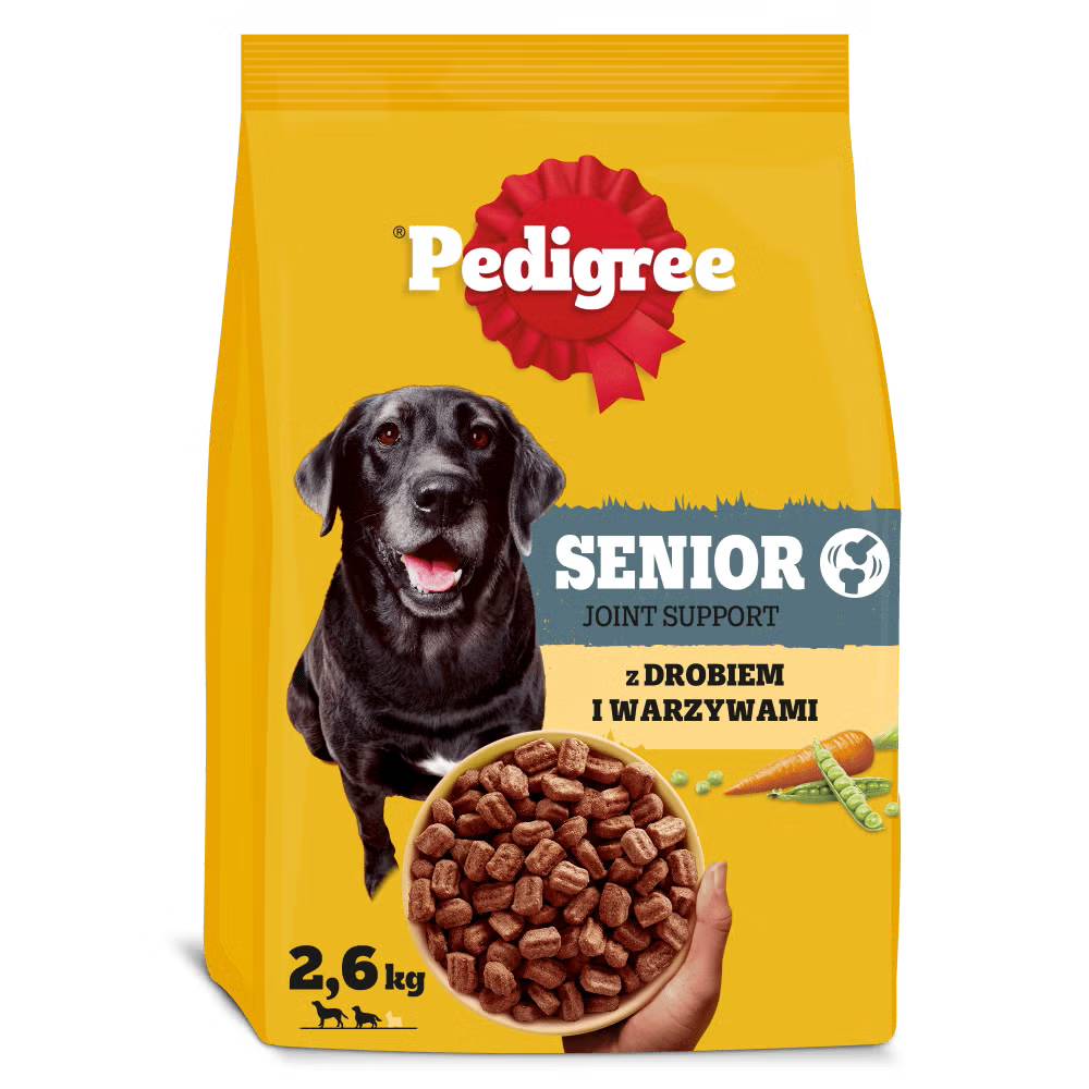 Sausas šunų ėdalas PEDIGREE Senior, su paukštiena ir daržovėmis, 2,6 kg
