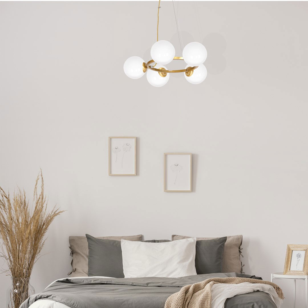 Pakabinamas šviestuvas MILAGRO Vienna, 5 x E14, max 40W, auksinės sp., 75 x max 100 cm - 2