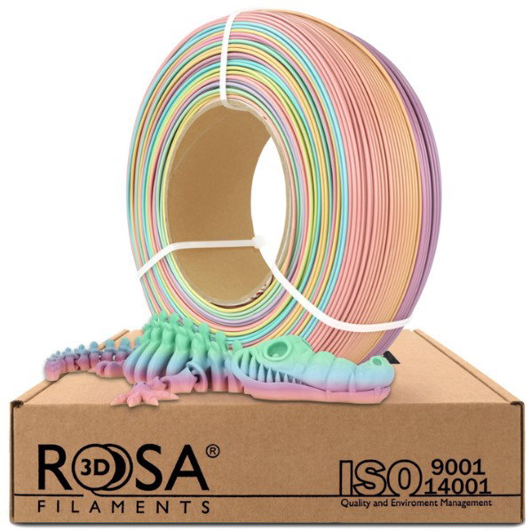 3D plastikas Rosa3D PLA RAINBOW PASTEL, 1 kg, 1.75 mm, įvairiaspalvė sp.-0