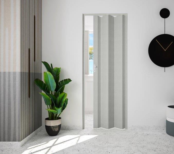 Sulankstomos durys MARLEY RAPIDO, pilkos tekstilės sp., 830 x 2040 mm