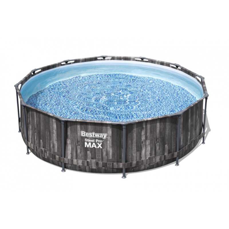 Karkasinis baseinas BESTWAY Steel Pro Max, pilkos sp., 9150 l, 366 x 100 cm-0