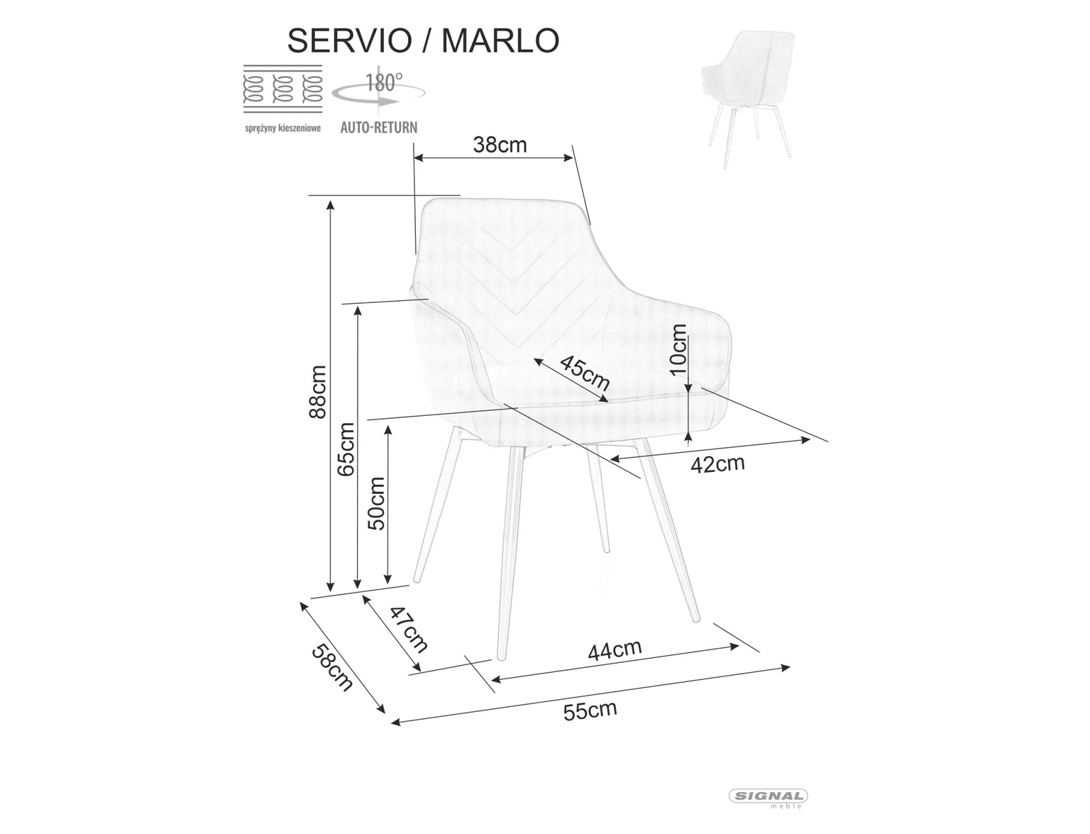 Kėdė Servio Brego, pilka - 6