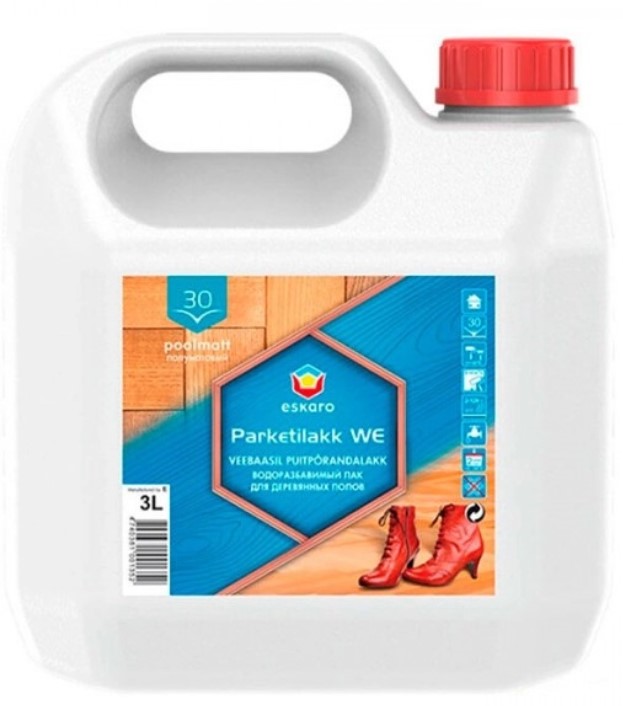 Medinių grindų lakas ESKARO Parketilakk WE, pusiau matinis, 5l-0