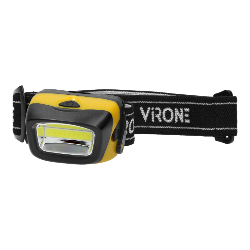 LED žibintas ant galvos VIRONE, 3W, 170lm, elementai 3xAAA (neįeina), juodos/geltonos sp