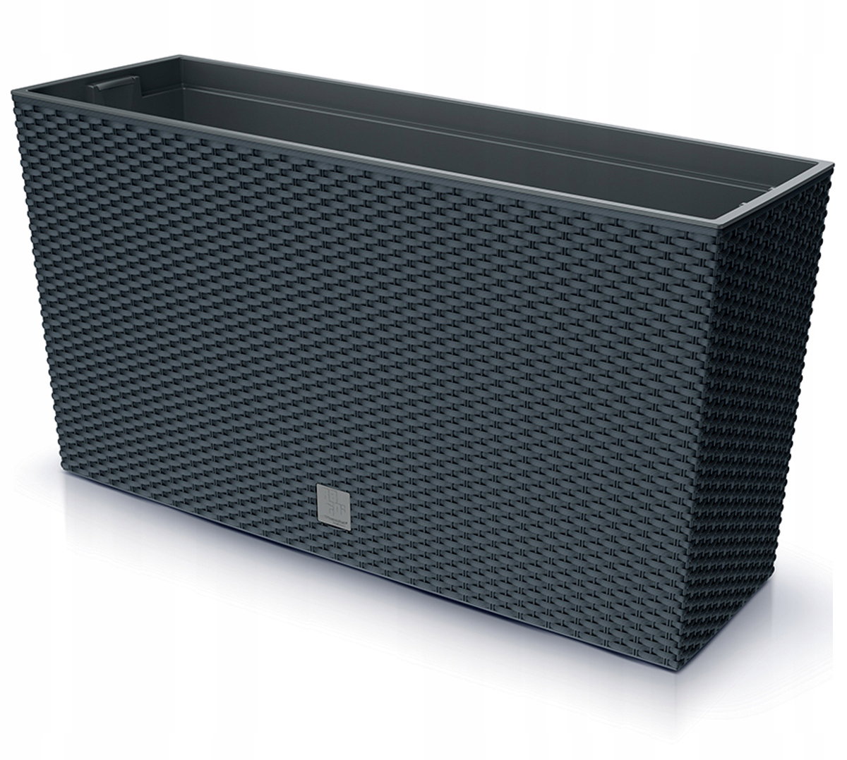 Lauko plastikinis vazonas RATO CASE M, su įdėklu, antracito sp., 24 x 77 x 41 cm-0