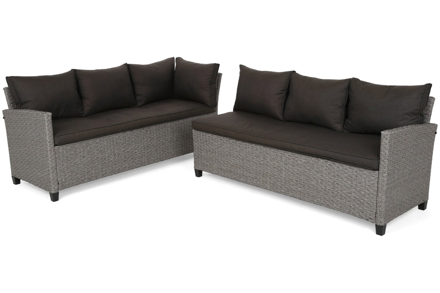 Lauko baldų komplektas Lagos, Muddy Grey / Black Melange - 5