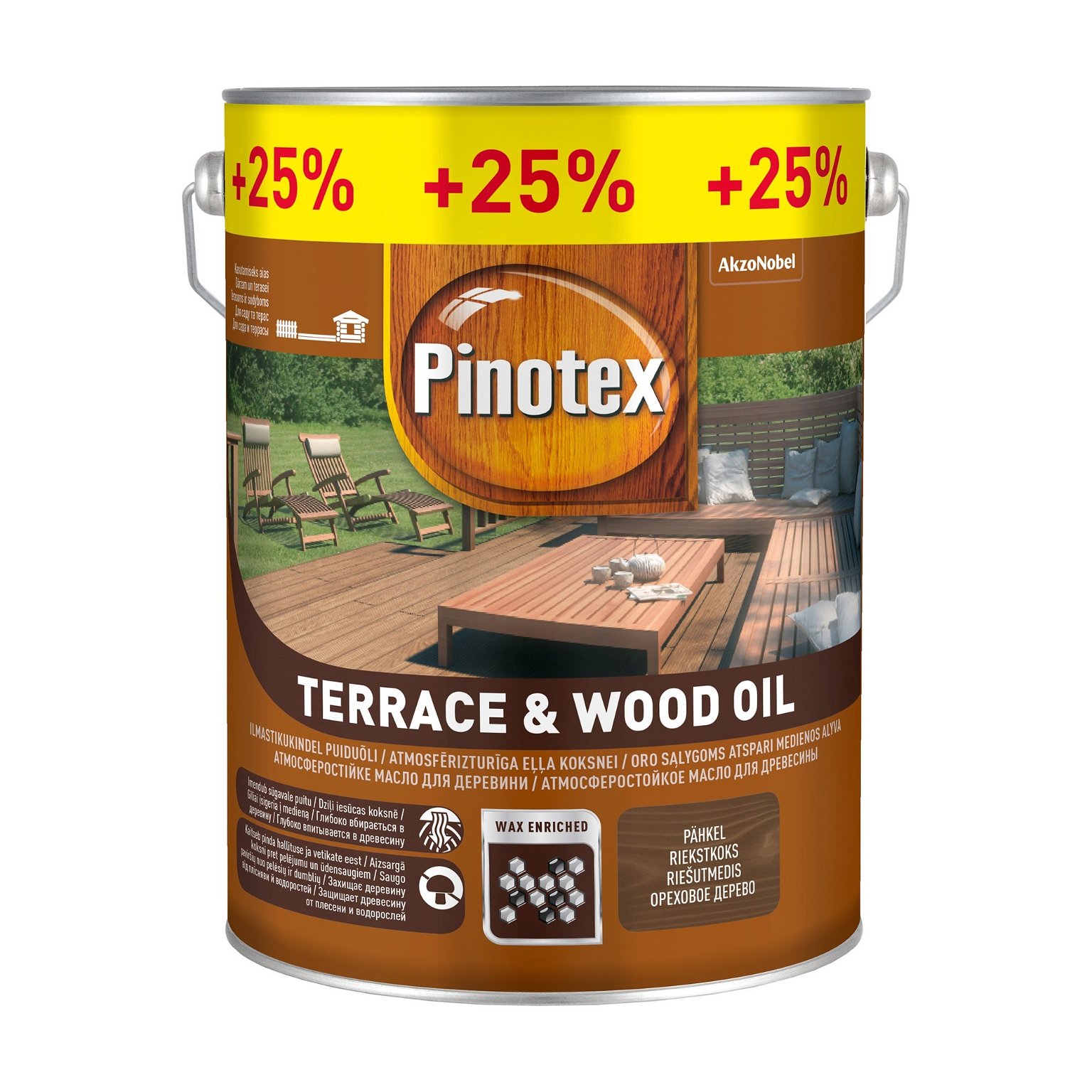 Aliejus medienai PINOTEX TERRACE & WOOD OIL 4 l + 1 l, tikmedžio sp., 5 l