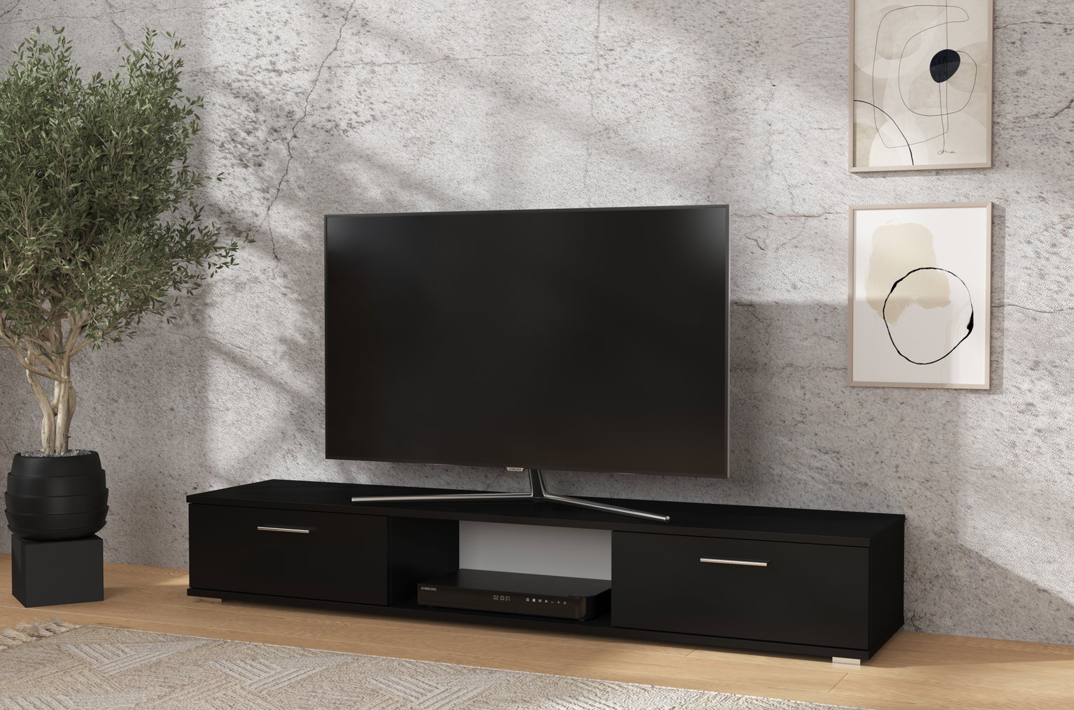 TV spintelė ARIDEA, juoda-0
