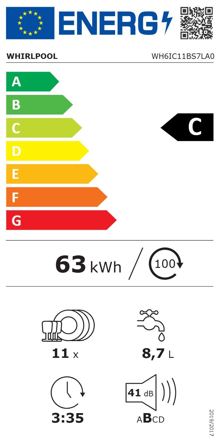 Įmontuojama indaplovė Whirlpool WH6IC11BS7LA0-1