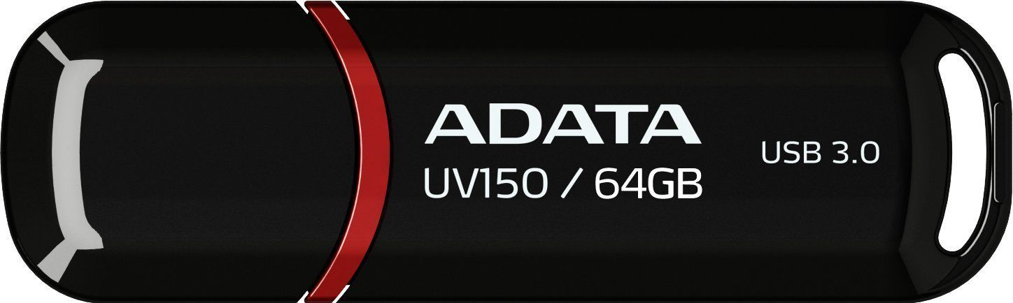 USB atmintinė Adata UV150, juoda/raudona, 64 GB