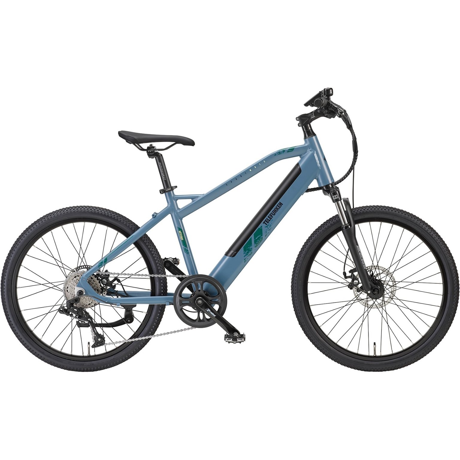 Elektrinis dviratis Telefunken MTB E-Bike  Aufsteiger M915, 24 dydis, mėlynas