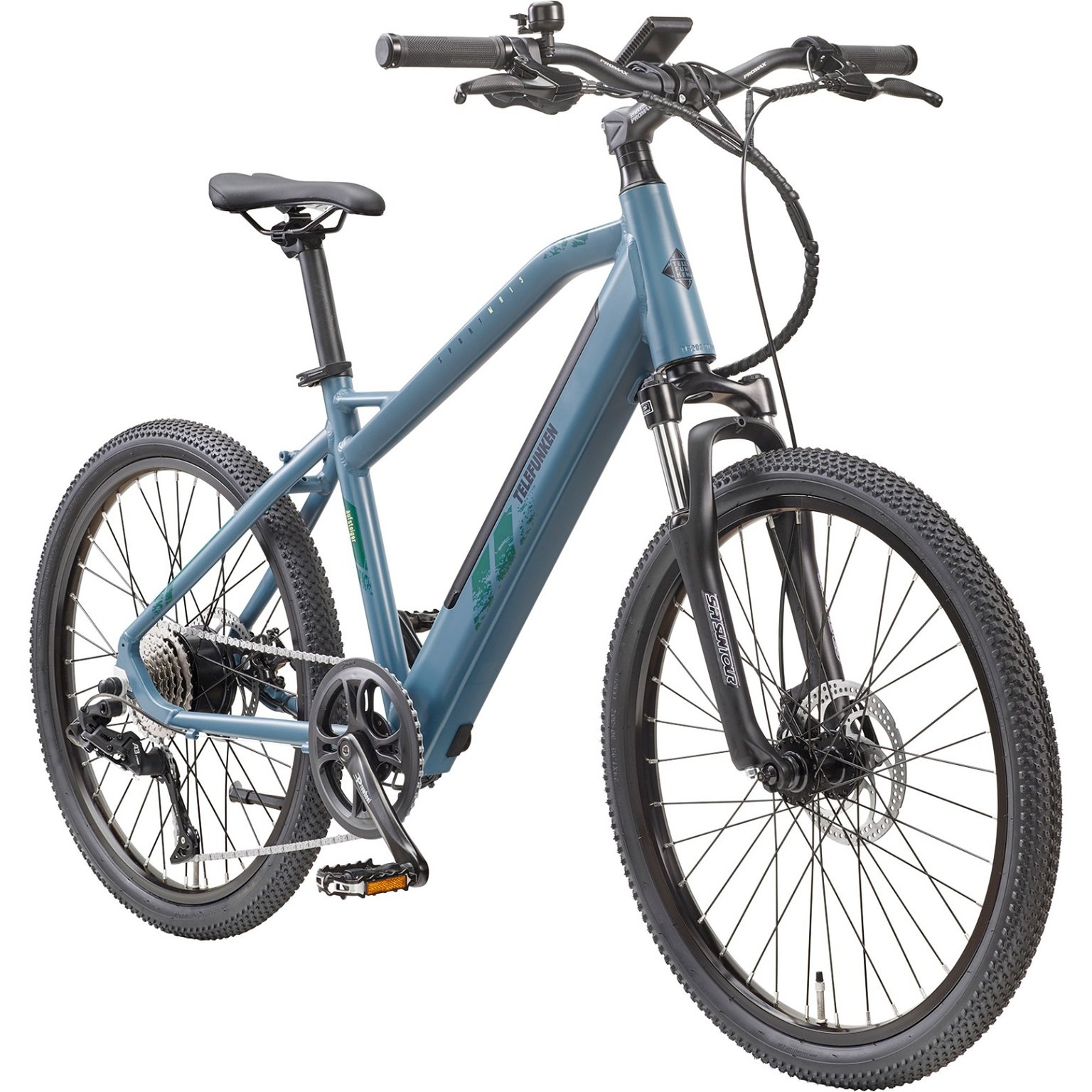 Elektrinis dviratis Telefunken MTB E-Bike  Aufsteiger M915, 24 dydis, mėlynas - 2
