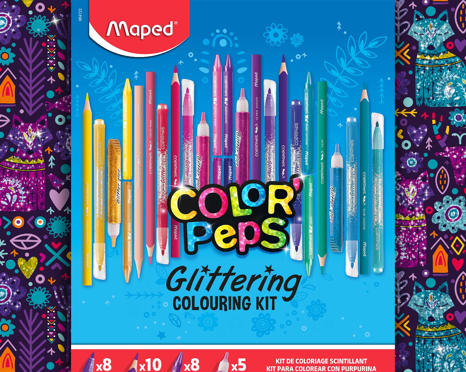 Piešimo reikmenų rinkinys MAPED ColorPeps Glittering