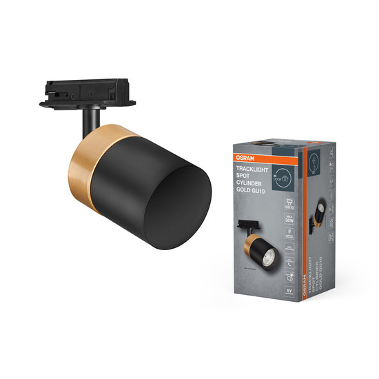 Taškinis bėgelių šviestuvas OSRAM TRACKLIGHT SPOT CYLINDERGOLD, 1xGU10, juodas, 14x9x6,5cm-1