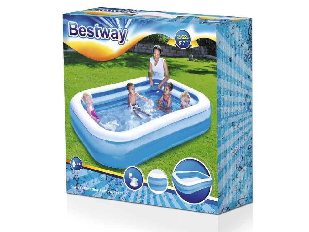 Pripučiamas baseinas BESTWAY BLUE RECTANGULAR, 262 x 175 x 51 cm - 3