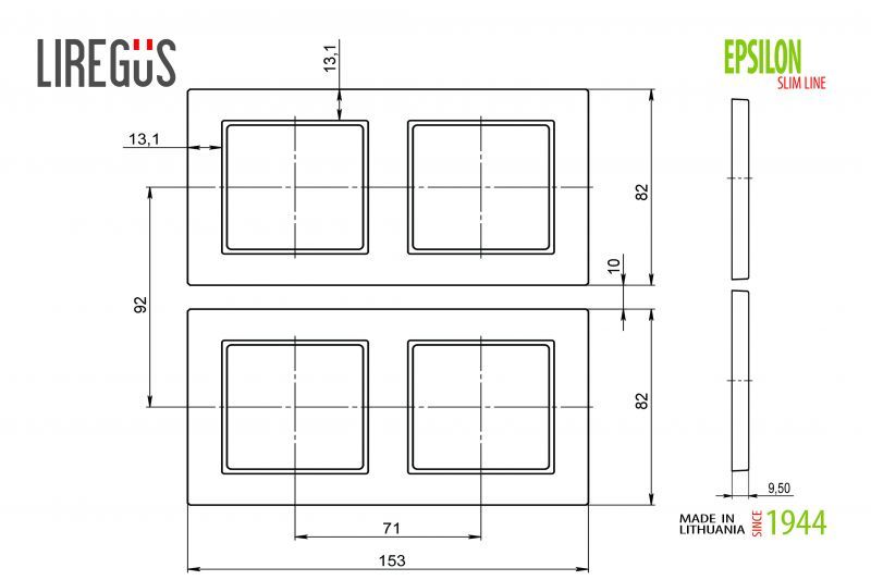 Dvivietis rėmelis EPSILON SLIM LINE, juodos sp. - 4