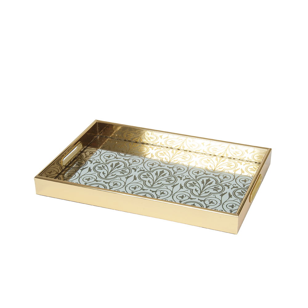 Dekoratyvinis stiklinis padėklas SHINE, 40 x 25 x 4,5 cm-0