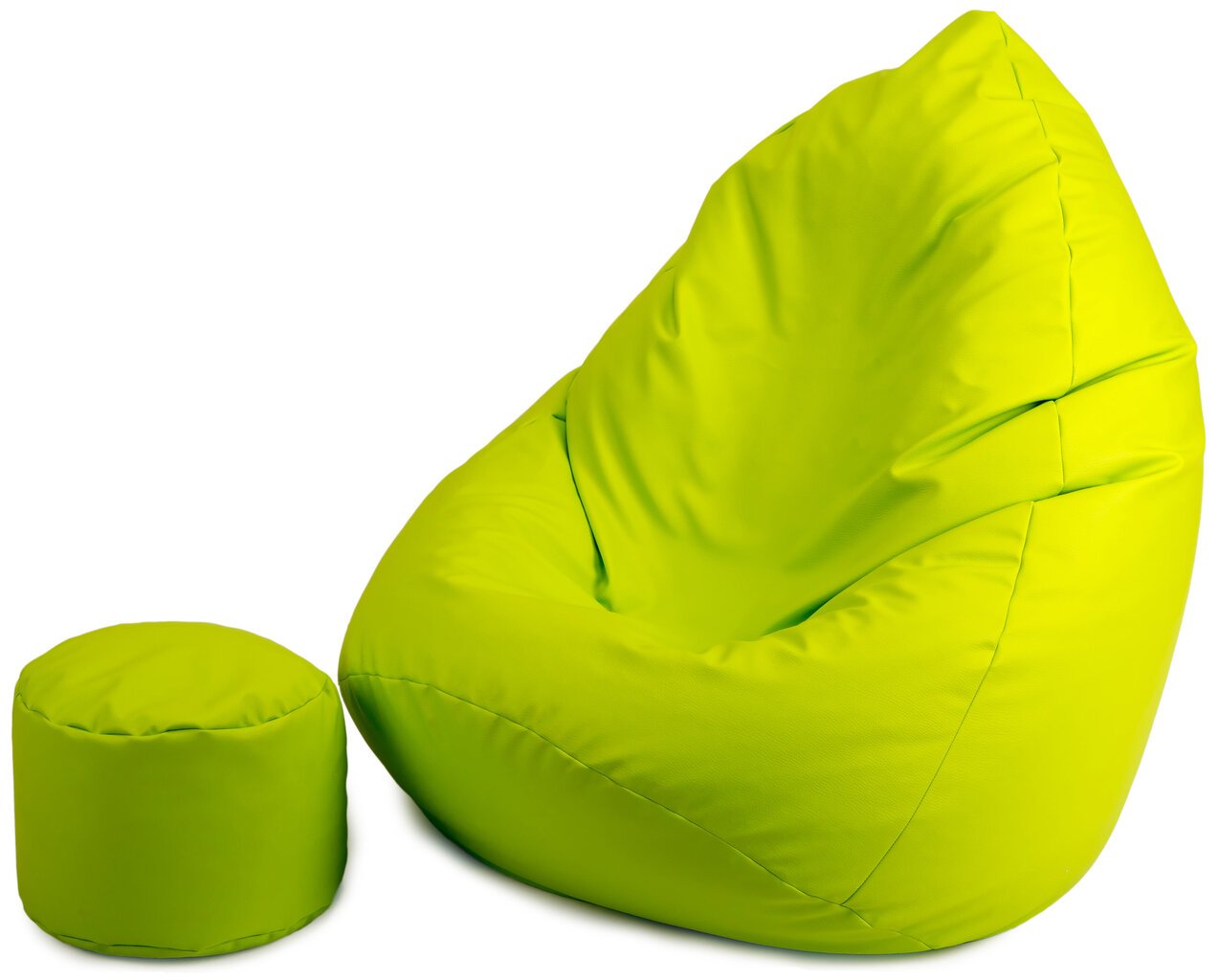 Sėdmaišis su pufu Mega Comfort, dirbtinė oda, žalia