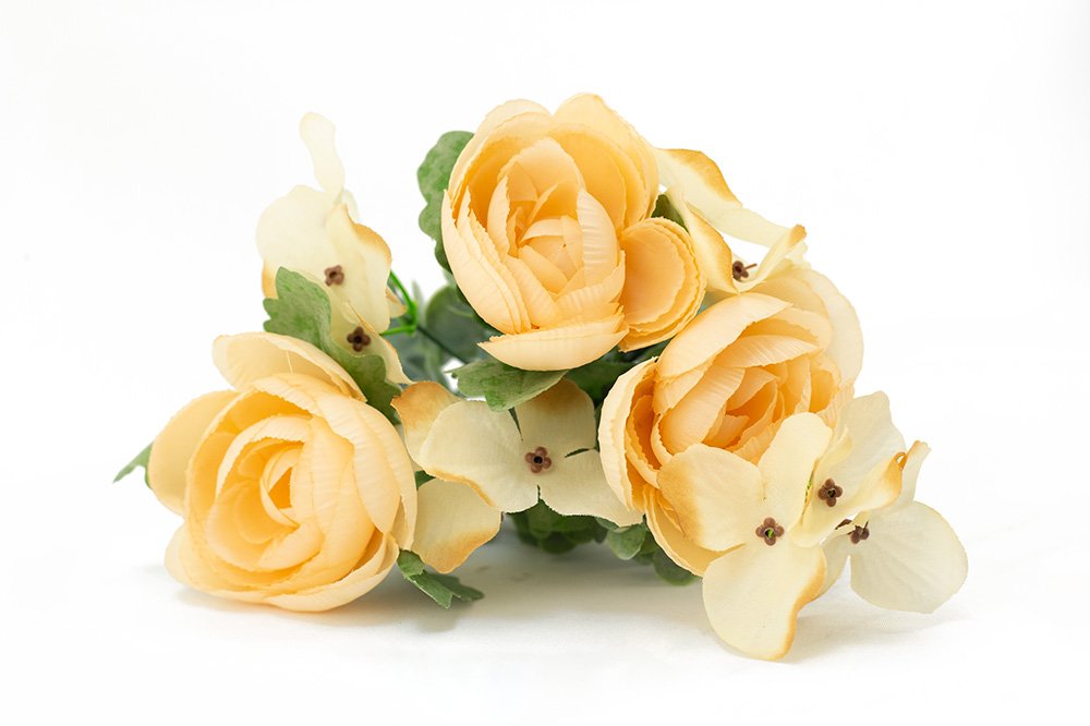 Dirbtinių gėlių puokštė HORTENZIJA, įv. spalvų, 48 cm