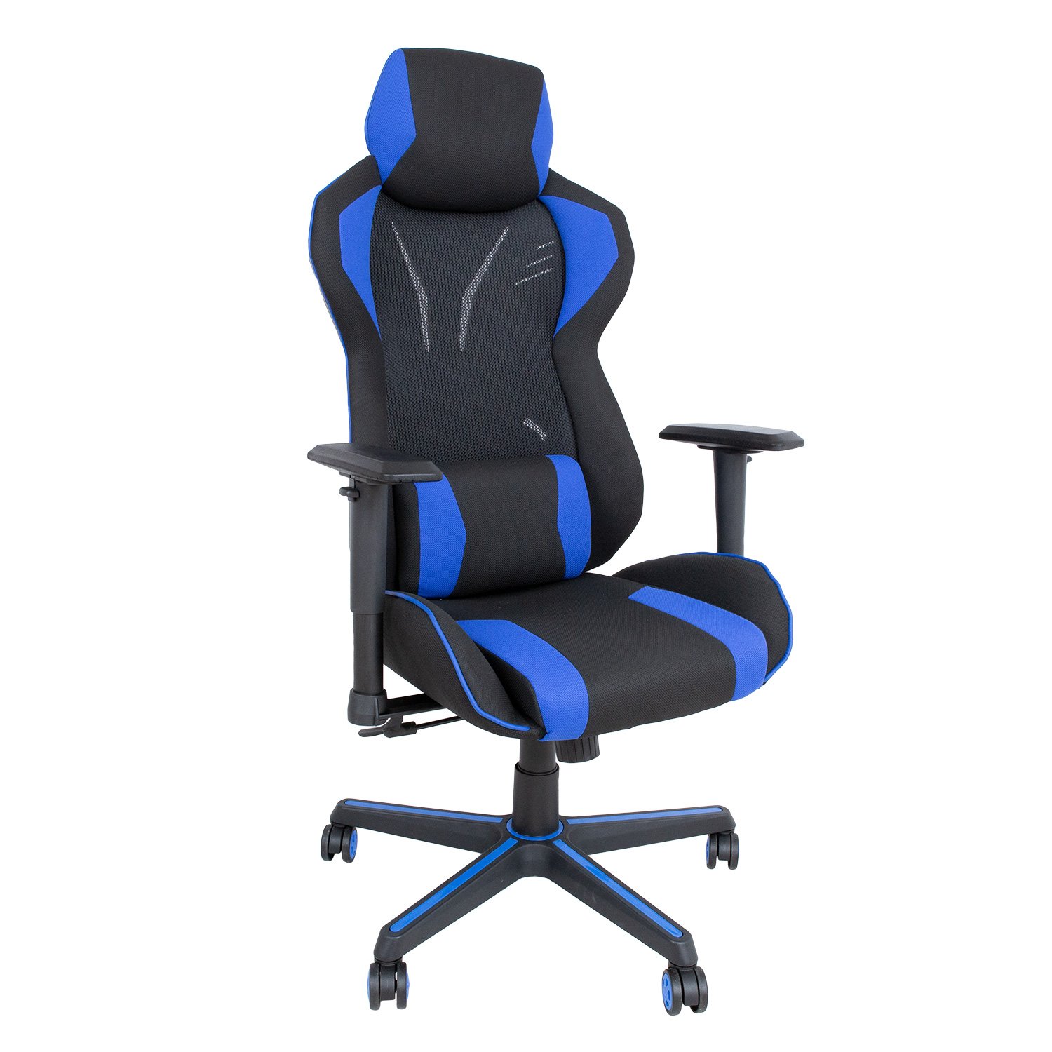 Žaidimų kėdė MASTER 2, juoda/mėlyna
