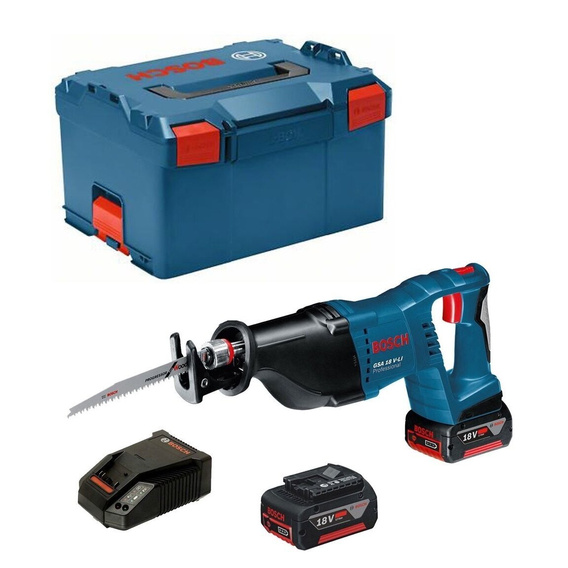 Akumuliatorinis tiesinis pjūklas BOSCH PRO GSA 18 V-LI (L-BOXX, 2x Li-ion 5.0 Ah)-0