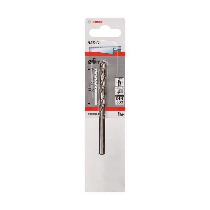 Metalo grąžtas BOSCH, HSS-G, DIN 338, 6 x 57 x 93 mm - 4