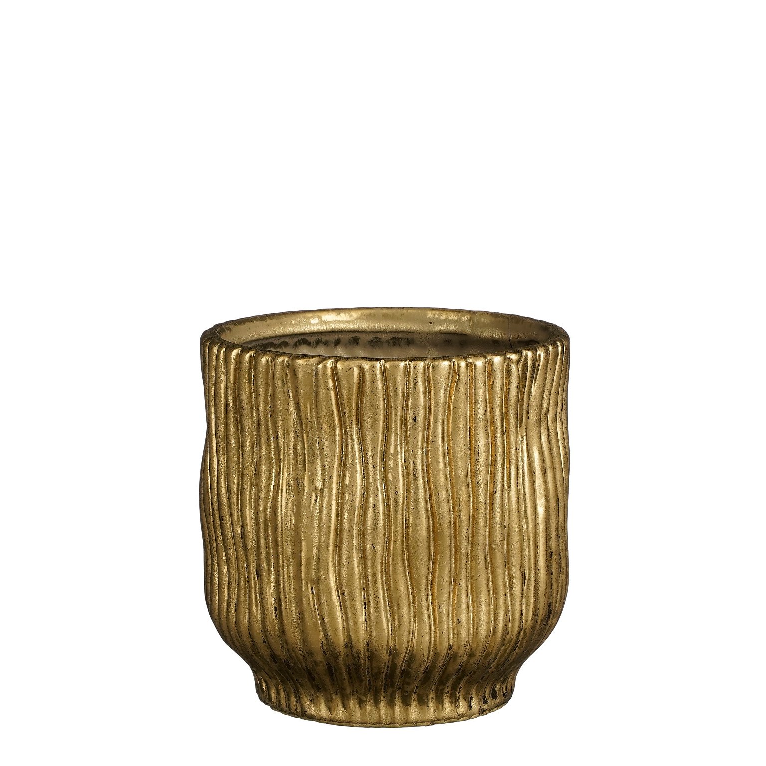 Keraminis vazonas PONTA, auksinės sp., 15,5 x 15,5 cm