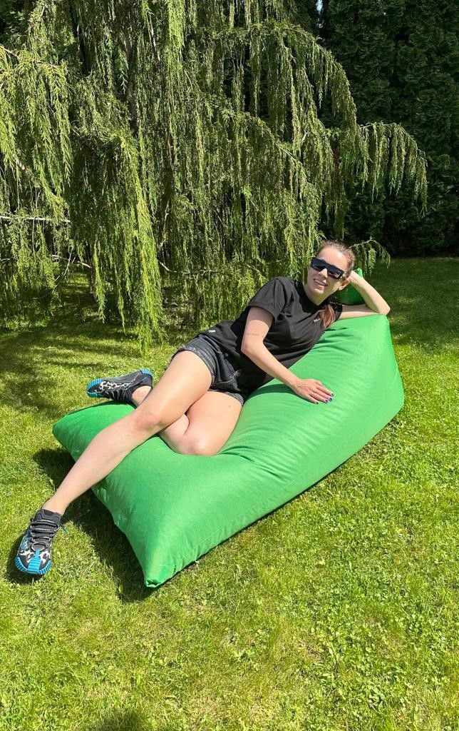 Sėdmaišis-gultas su pufu Sako XXL Oxford, tamsiai žalias - 6