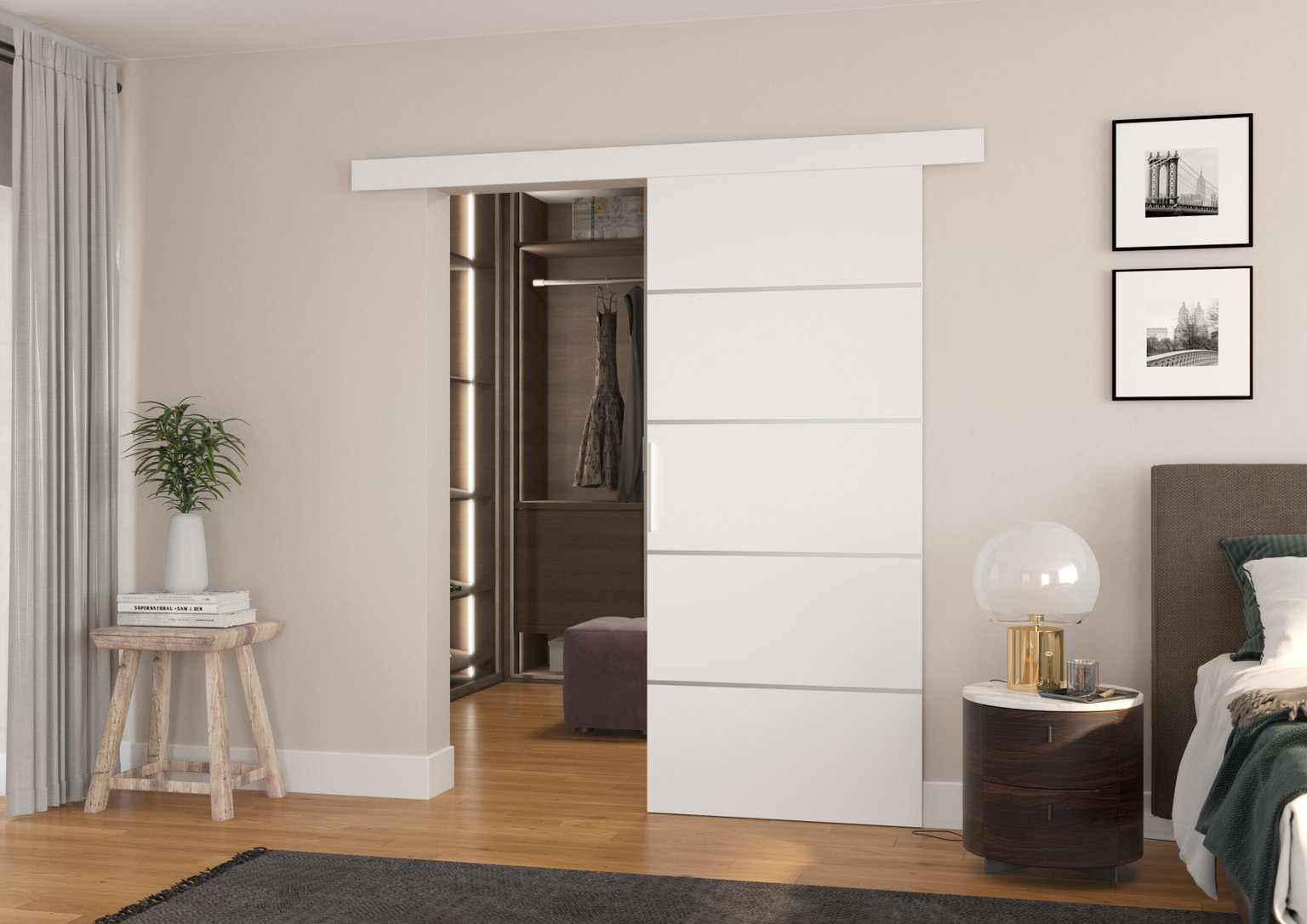 Stumdomos durys TONY 86, 86 x 205 cm, balta - 1