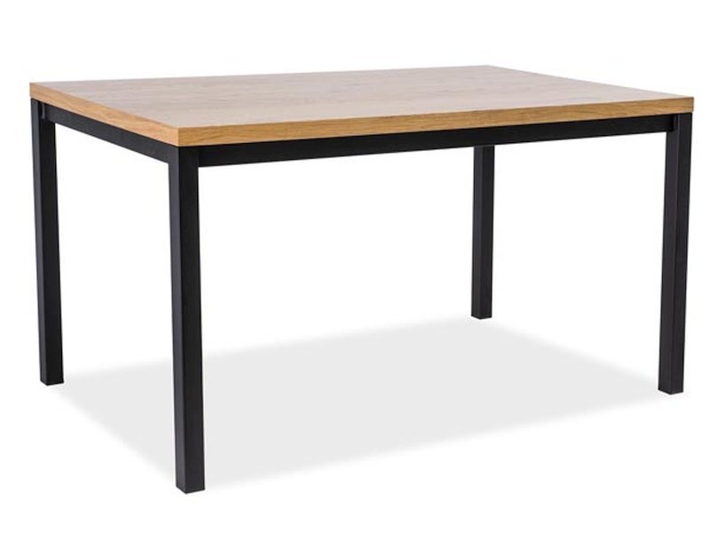 Valgomojo stalas NORMANO, 120 x 80 cm, ąžuolo/juoda