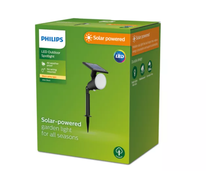 Įsmeigiamas LED lauko šviestuvas PHILIPS JIVIX, įkraunamas saulės energ. 1,4W, 2700K 150lm-1