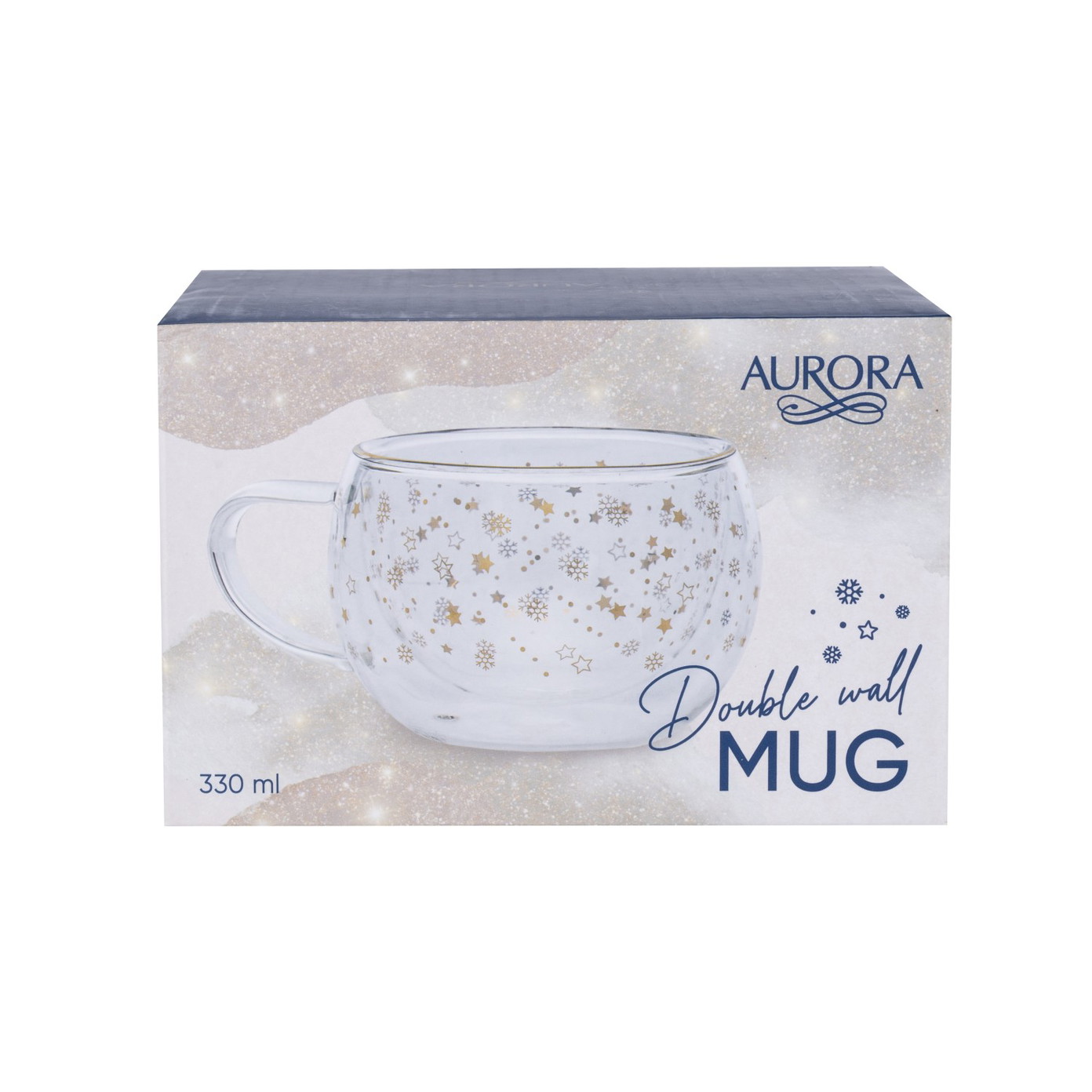 Dvigubo stiklo puodelis AURORA GOLD DECOR, 260 ml-1