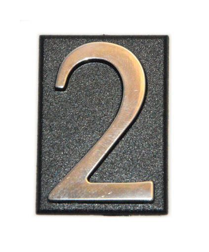 Buto numeris 2, 32 x 45, mm, plastikinis, chromo sp.-0