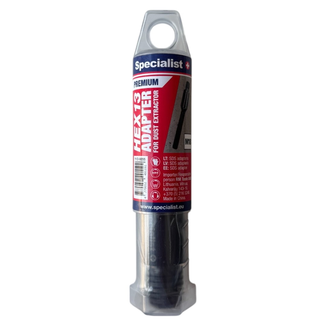 Deimantinės gręžimo karūnos adapteris SPECIALIST+ Premium, 110 mm, HEX13/M18-0