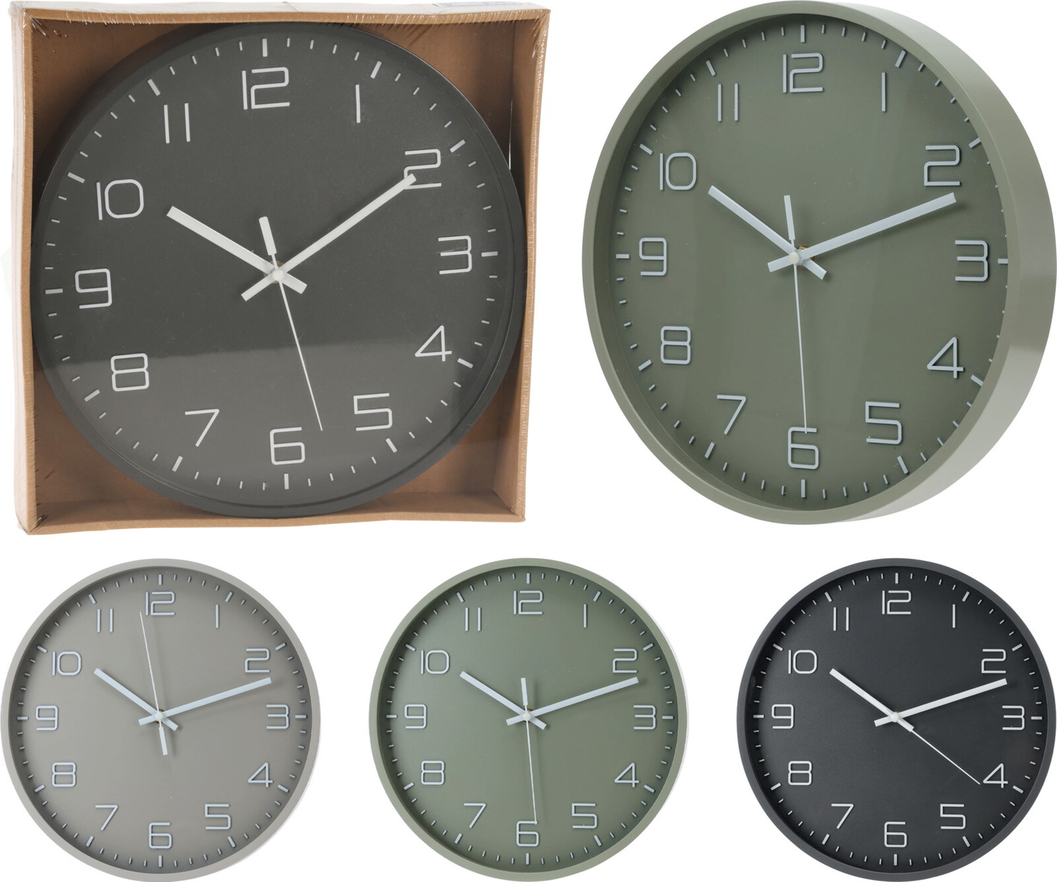 Sieninis laikrodis GREY-GREEN, 3 rūšių, 30 cm-0