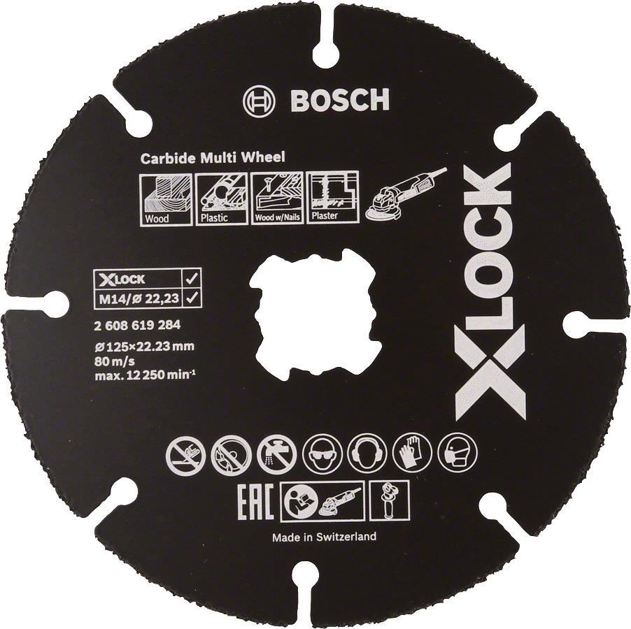 Universalus pjovimo diskas BOSCH X-Lock, 125 x 1,0 x 22,23 mm, Carbide