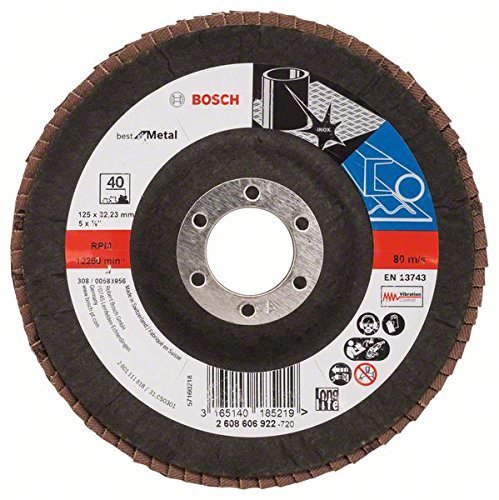 Žiedlapinis šlifavimo diskas BOSCH X571, 125 x 22,23 mm, K40