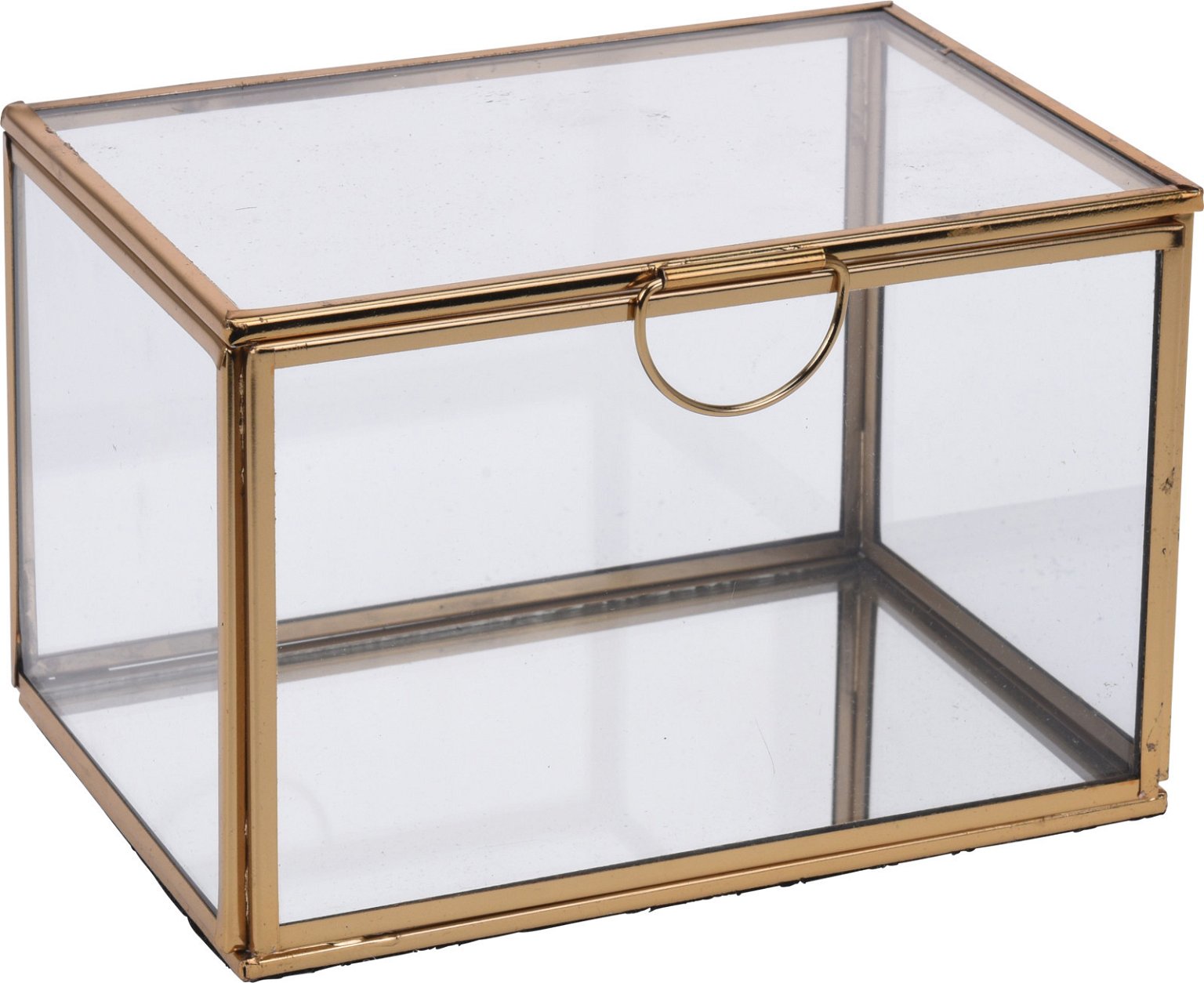 Dekoratyvinė papuošalų dėžutė GOLD, stiklinė, 15 x 11 cm