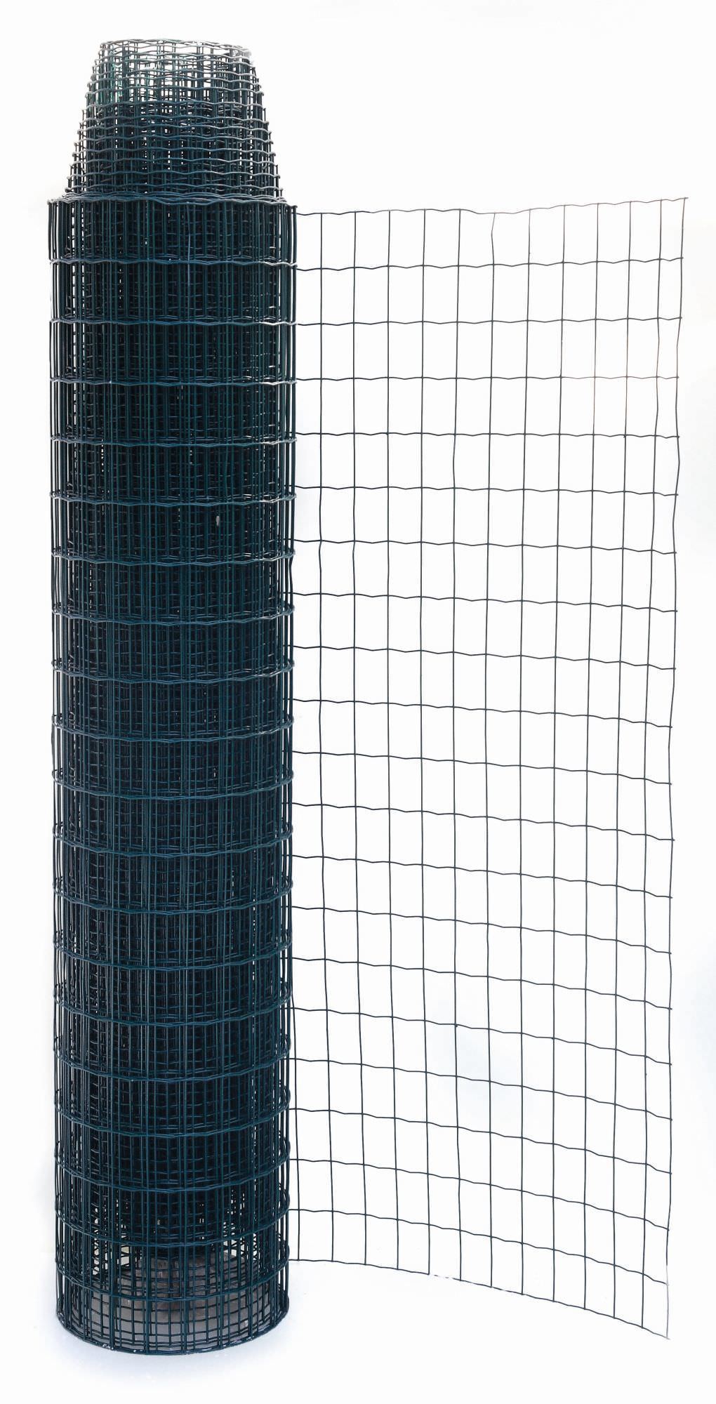 Tvoros tinklas, virintas, PVC, žalios sp., 100 x 75 x 2,2 mm x 0,6 x 25 m-0