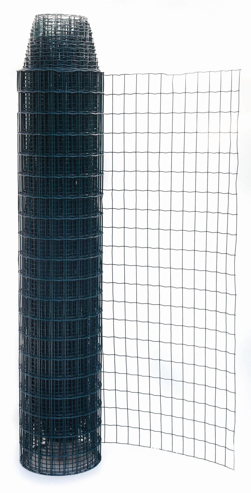 Tvoros tinklas, virintas, PVC, žalios sp., 100 x 75 x 2,2 mm x 0,6 x 25 m