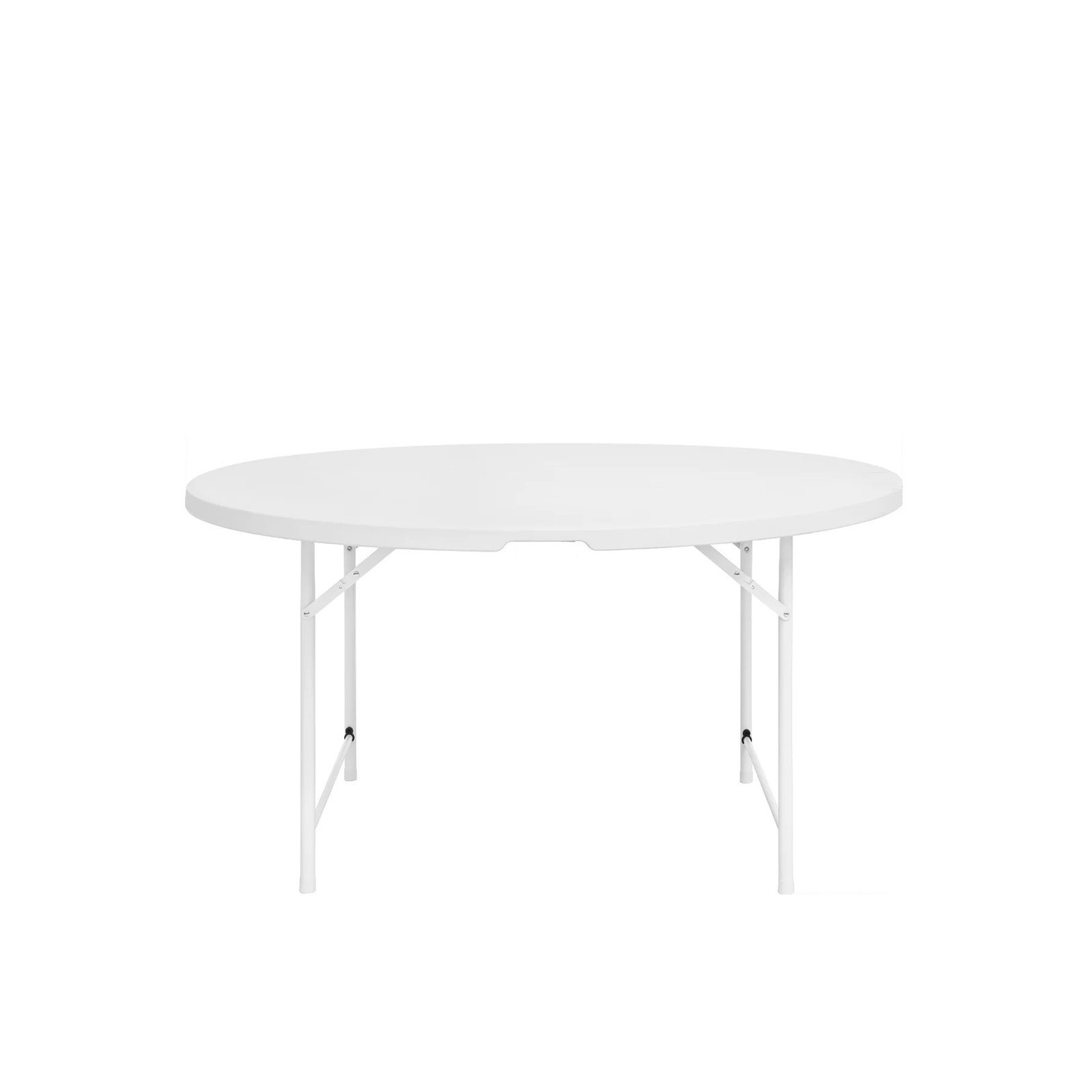 Apvalus sulankstomas lauko stalas, 152 x 74 cm, baltas-0
