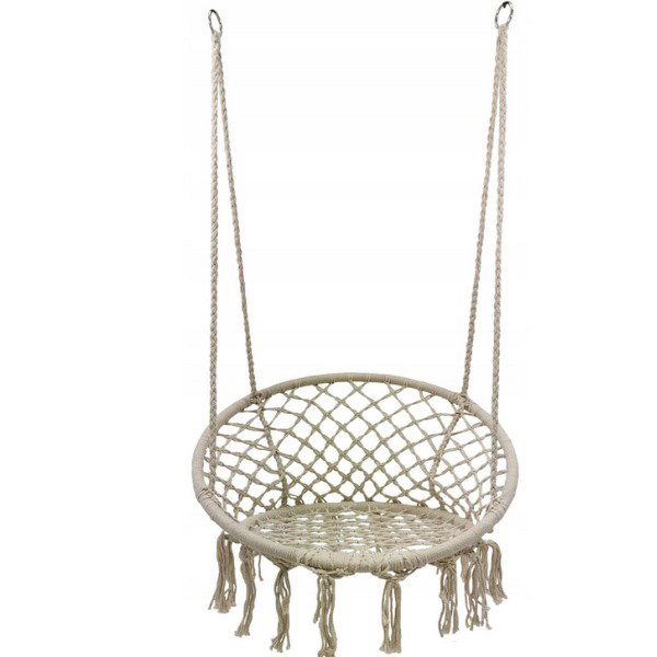 Sėdimas hamakas-sūpynės Boho, 82 cm, ecru-0