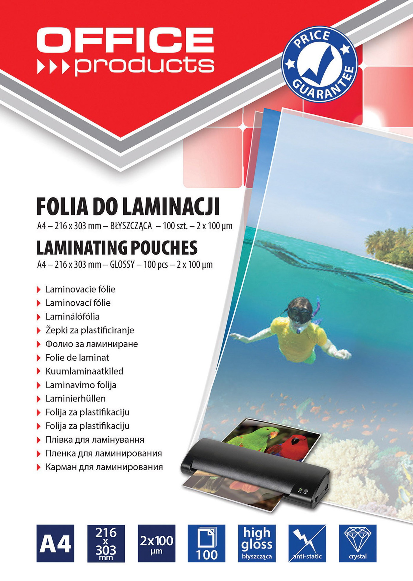 Laminavimo vokeliai A4 100 mic 100 vnt-0