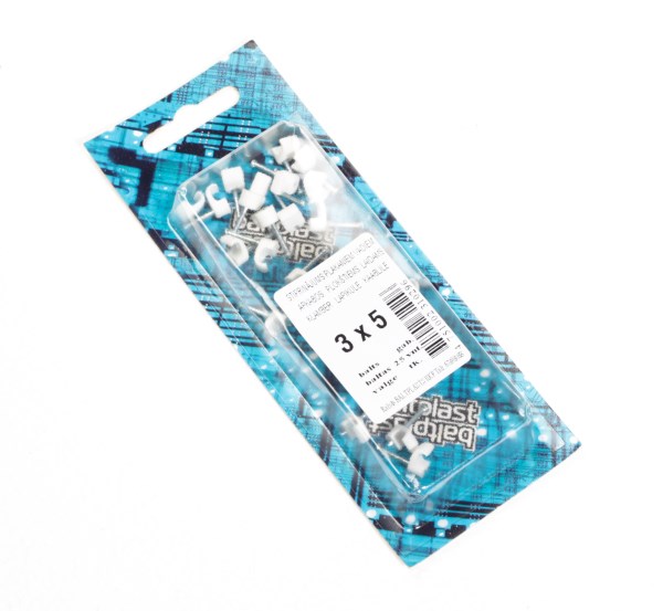 Prikalamos apkabos plokštiems laidams BALTPLAST 3x5 baltos sp., 25 vnt.-0