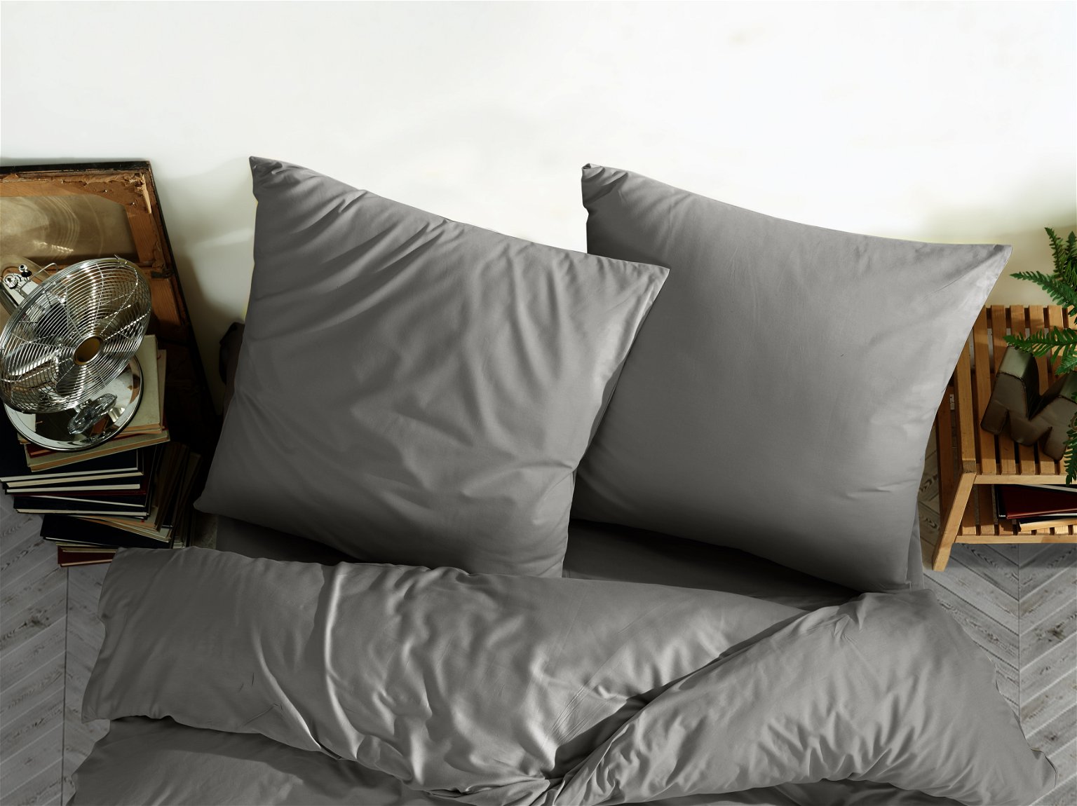 Satininis pagalvės užvalkalas CREYA, pilkos sp., 70 x 70 cm, 100 % medvilnės